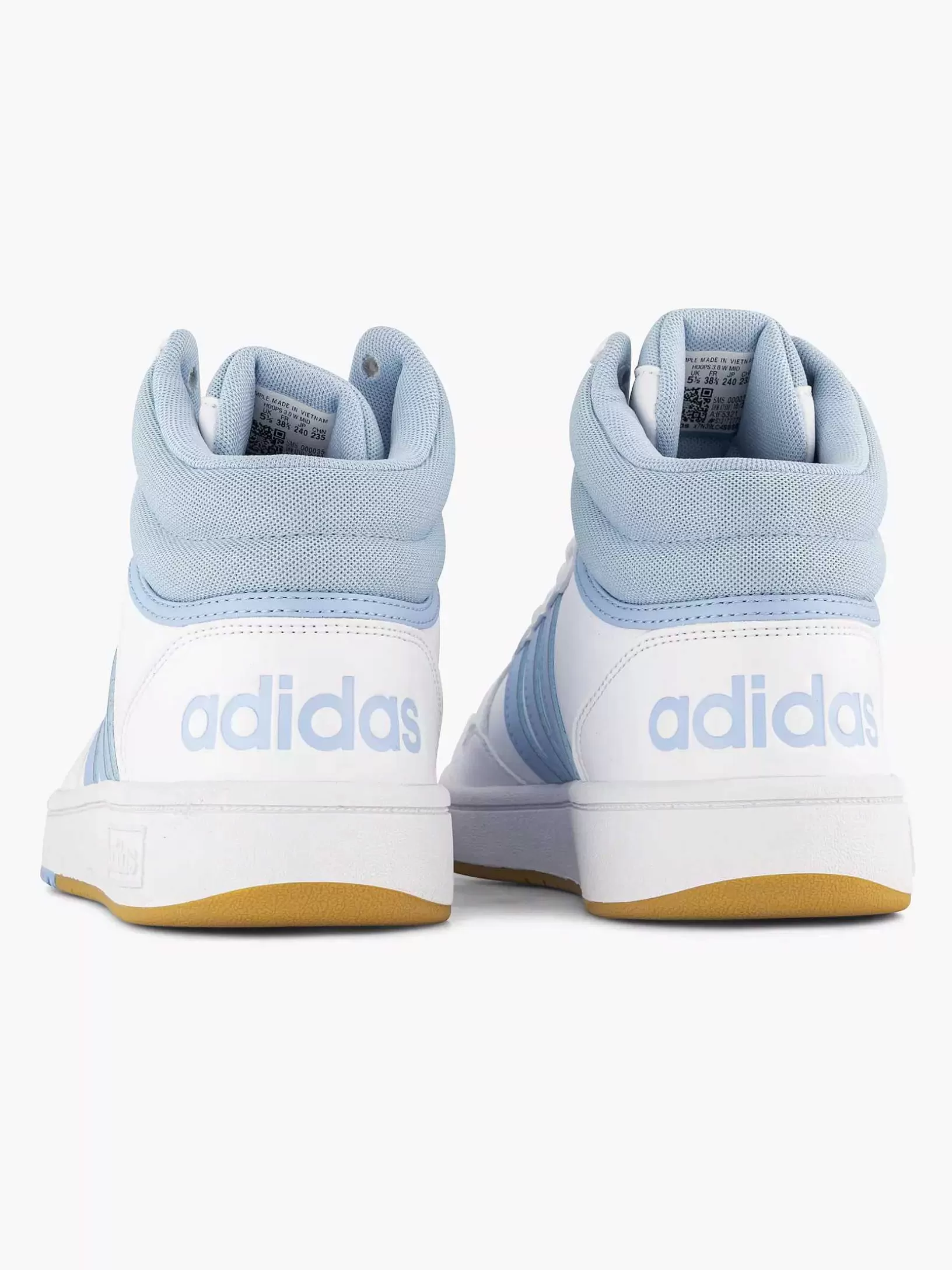 Ladies adidas White Hoops 3.0 Mid W