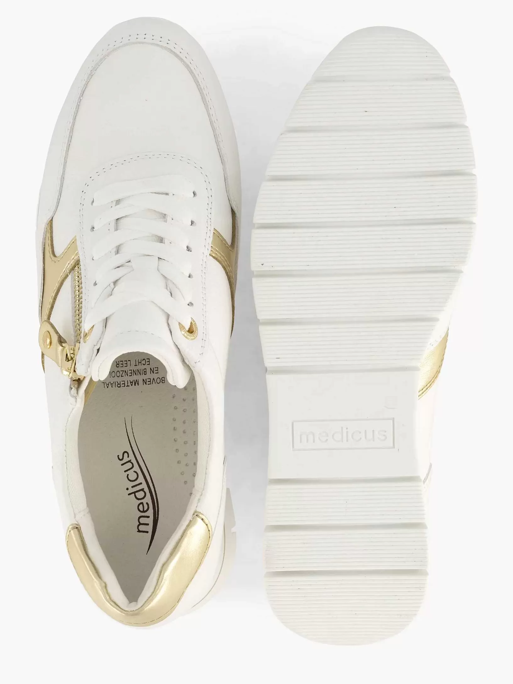 Ladies Medicus White Leather Comfort Sneaker