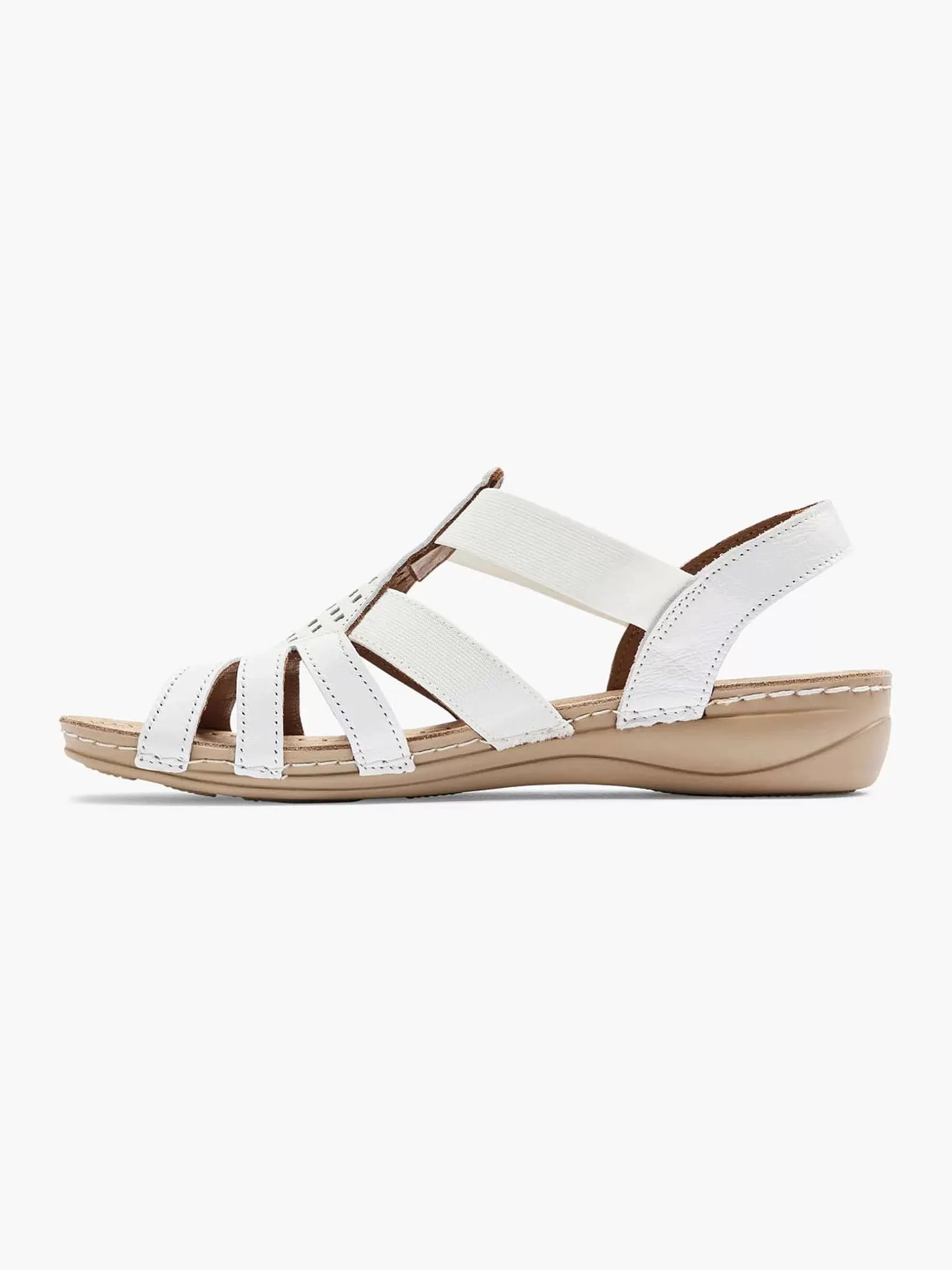 Ladies Easy Street White Leather Sandal