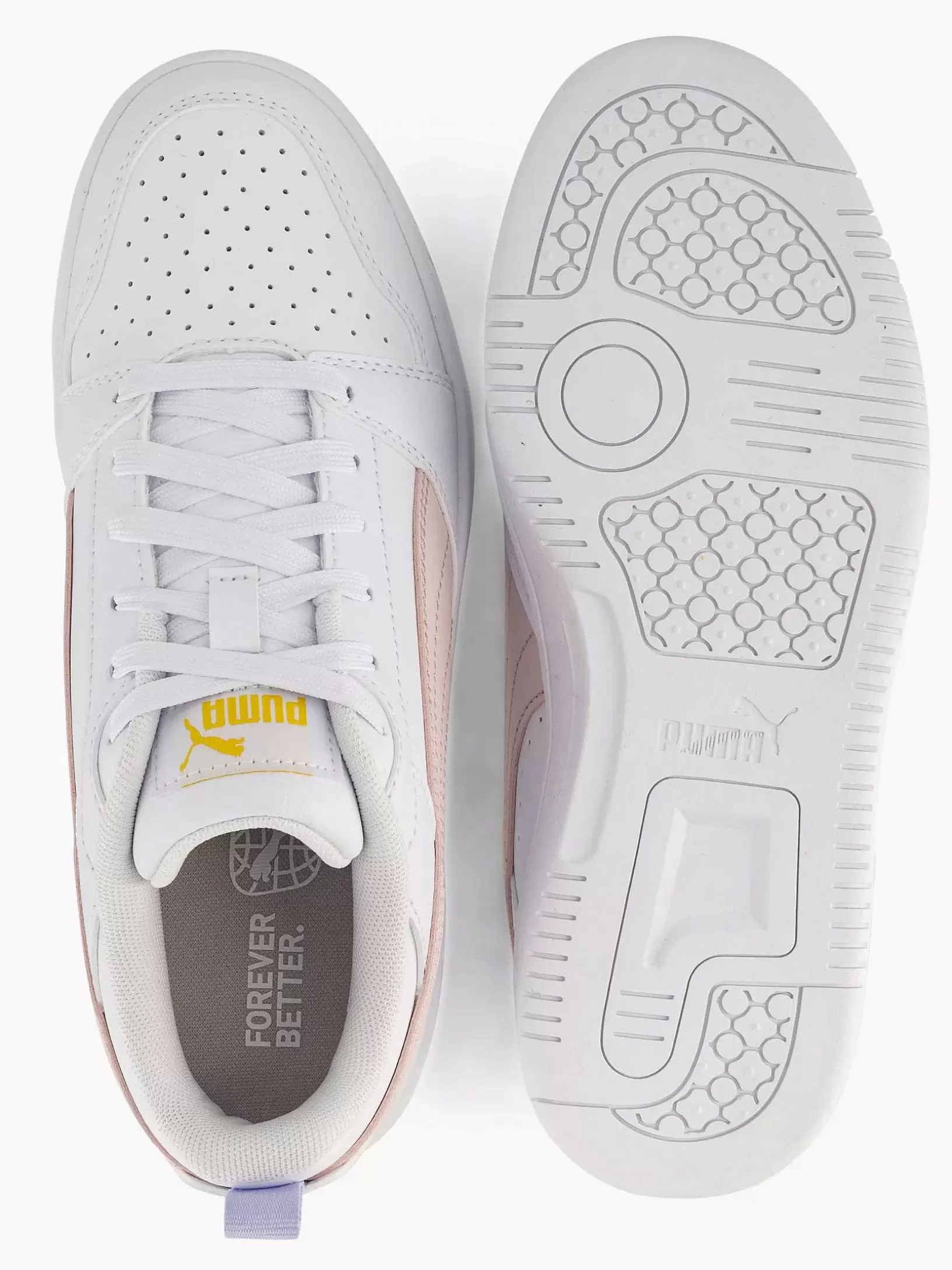 Ladies Puma White Rebound V6 Low