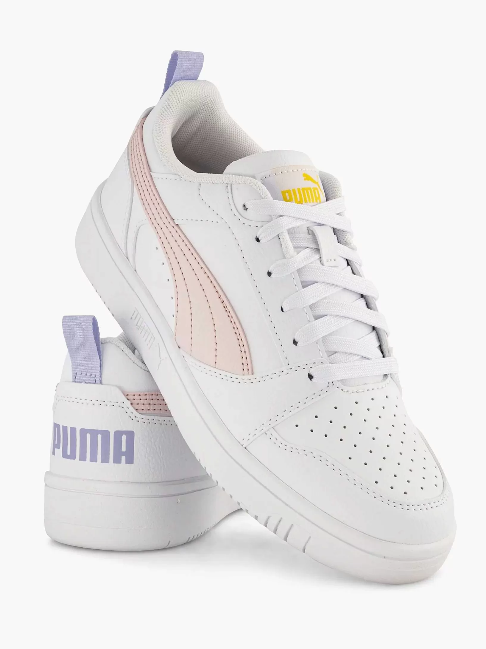 Ladies Puma White Rebound V6 Low