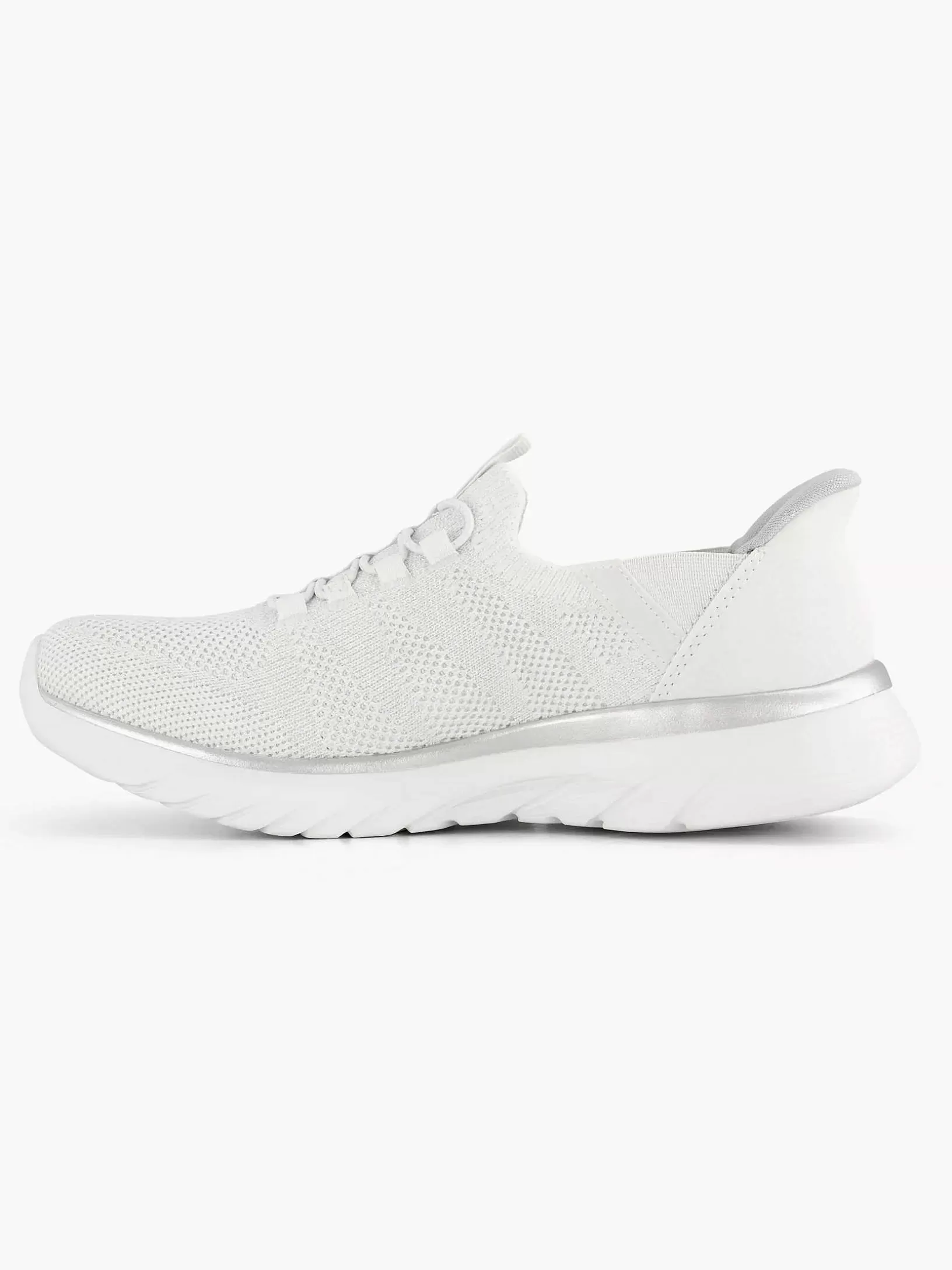 Ladies Skechers White Sneaker Swift Fit - Hands Free Sole Provider